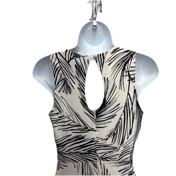 Vince Camuto High Low Dress Size 4 Navy Coral Tropical Shell Palm Print Resort - Picture 5 of 10